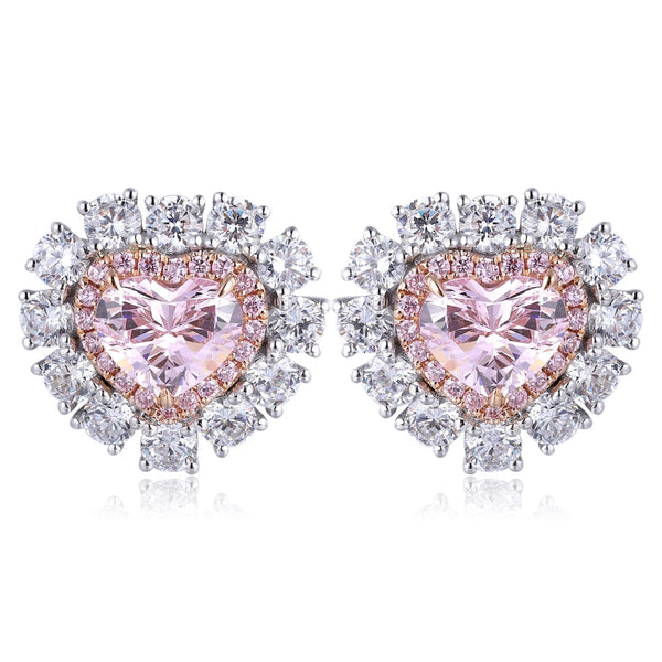 18K imitation diamond earrings A 3.35ct