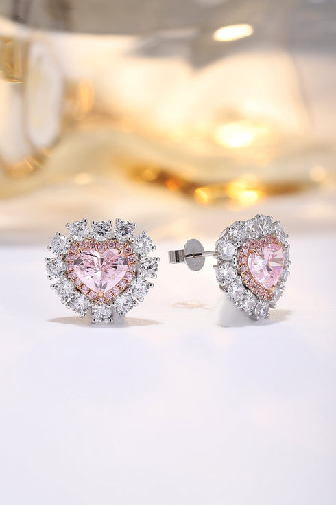 18K imitation diamond earrings A 3.35ct