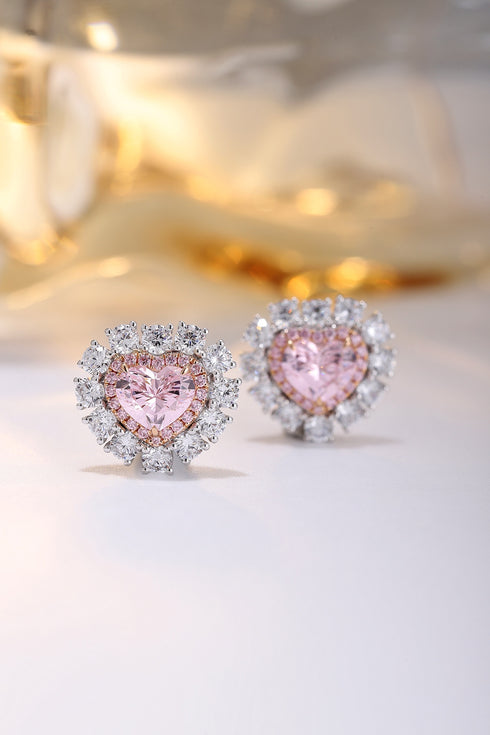 18K imitation diamond earrings A 3.35ct