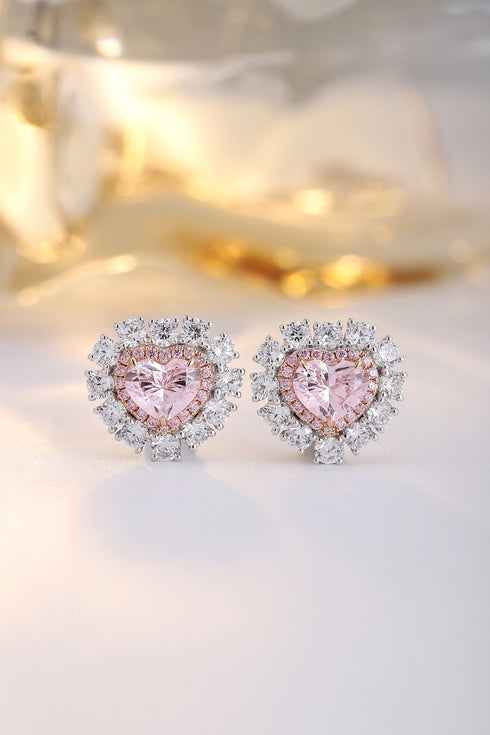 18K imitation diamond earrings A 3.35ct