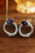 S925 sterling cultured sapphire earrings A