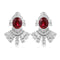 S925 silver cultured red sapphire earrings A 13.47ct
