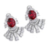 S925 silver cultured red sapphire earrings A 13.47ct