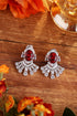 S925 silver cultured red sapphire earrings A 13.47ct