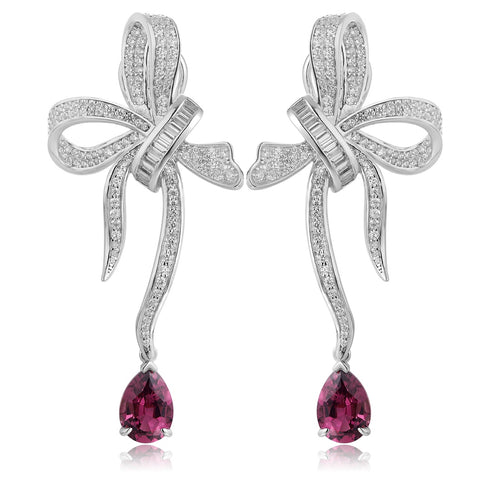 S925 silver natural garnet earrings W 4.86ct