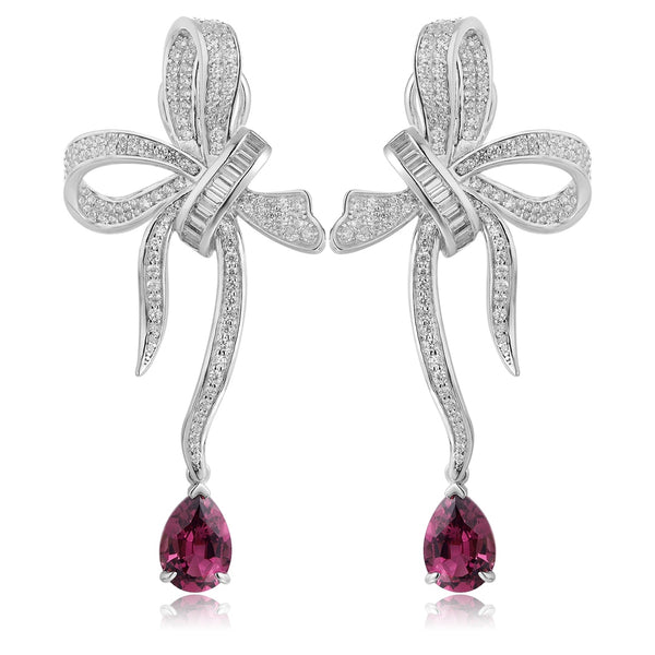 S925 silver natural garnet earrings W 4.86ct
