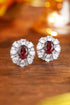 s925 silver natural garnet earrings W