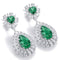 S925 silver cultured emerald earrings W 7.73ct
