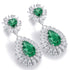 S925 silver cultured emerald earrings W 7.73ct