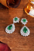 S925 silver cultured emerald earrings W 7.73ct