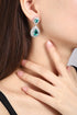 S925 silver cultured emerald earrings W 7.73ct