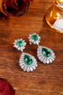 S925 silver cultured emerald earrings W 7.73ct