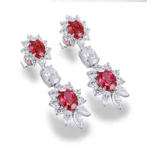 S925 silver cultured pave lapis ;azuli earrings W 5.37ct