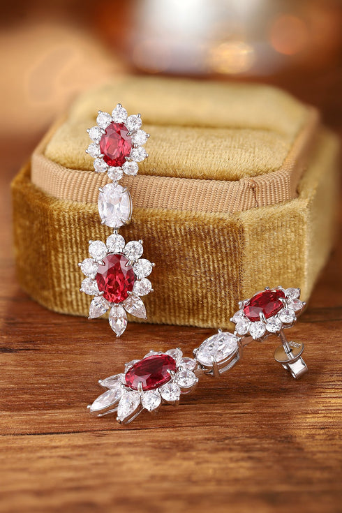 S925 silver cultured pave lapis ;azuli earrings W 5.37ct