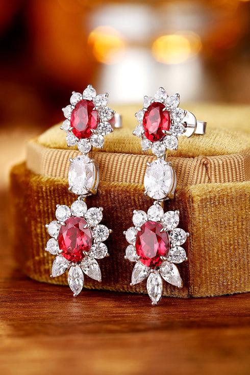 S925 silver cultured pave lapis ;azuli earrings W 5.37ct