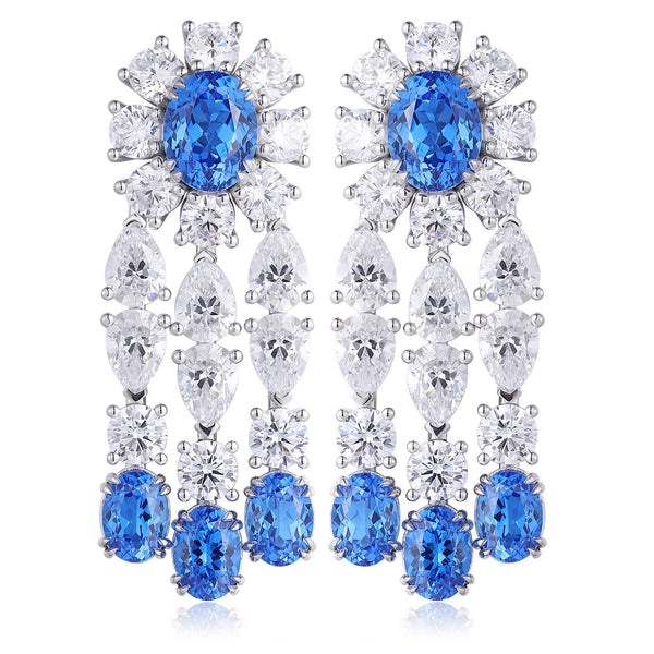 S925 silver cultured cobalt spinel earrings A 11.69ct