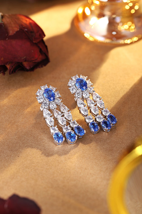 S925 silver cultured cobalt spinel earrings A 11.69ct