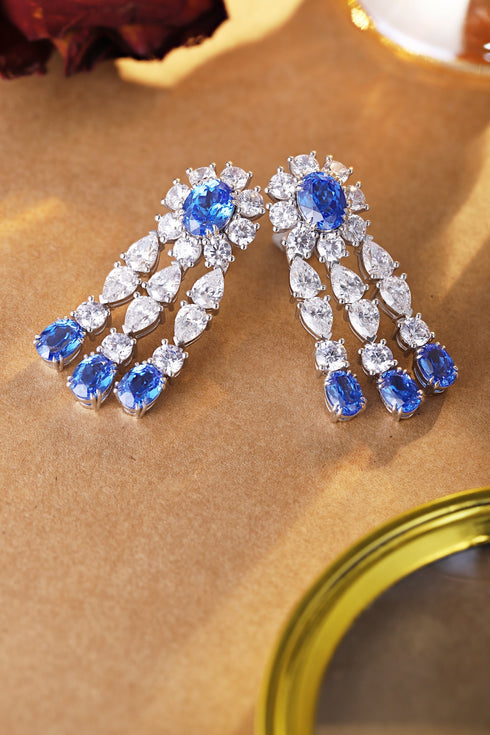 S925 silver cultured cobalt spinel earrings A 11.69ct