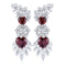S925 silver natural garnet earrings A 3.22ct
