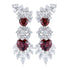 S925 silver natural garnet earrings A 3.22ct
