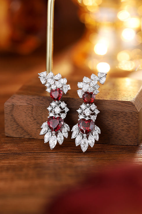 S925 silver natural garnet earrings A 3.22ct