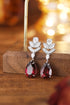 S925 silver natural garnet earrings A 18.22ct