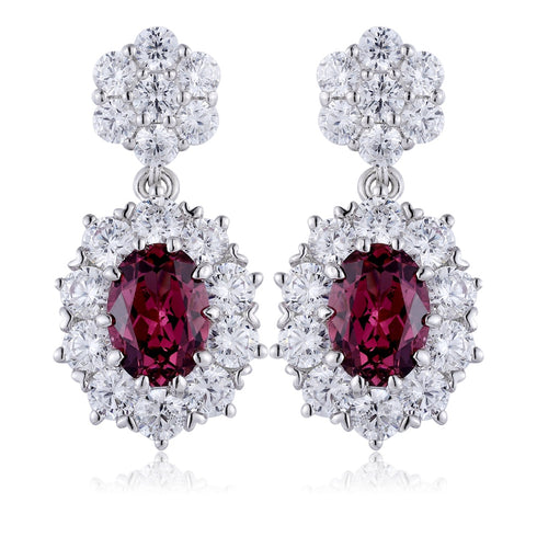 S925 silver natural garnet earrings W 2.07ct
