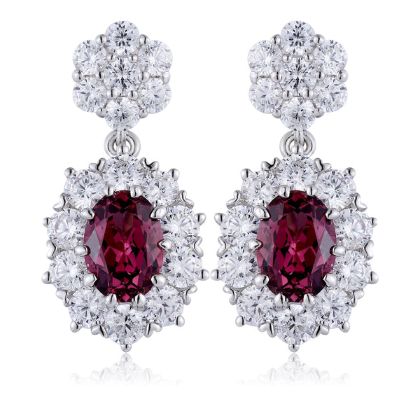 S925 silver natural garnet earrings W 2.07ct