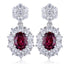 S925 silver natural garnet earrings W 2.07ct