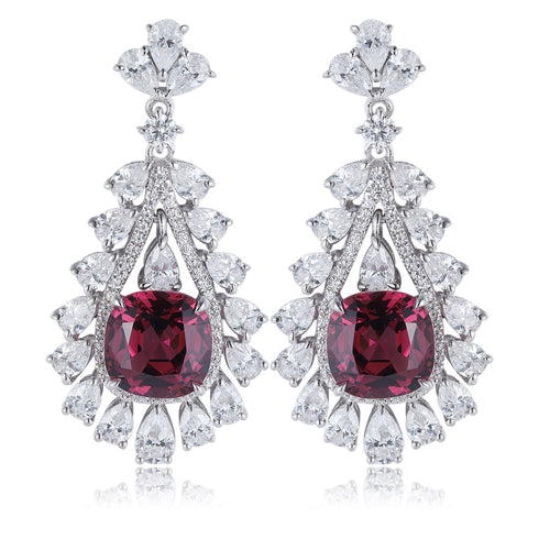 S925 silver natural earrings W 5.57ct