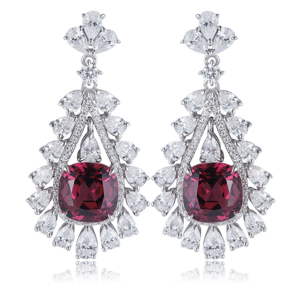 S925 silver natural earrings W 5.57ct