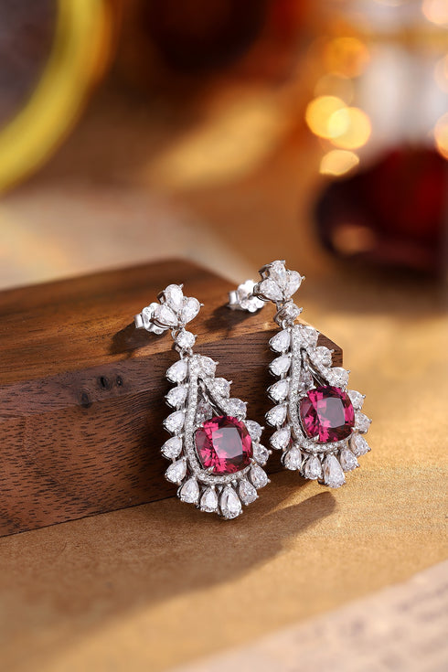 S925 silver natural earrings W 5.57ct