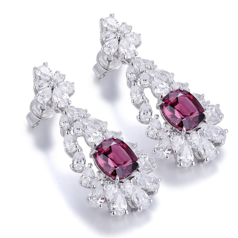 S925 silver natural garnet earrings W 4.63ct