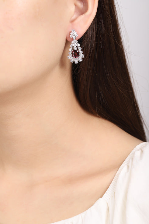 S925 silver natural garnet earrings W 4.63ct