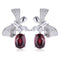 S925 silver natural garnet earrings A 2.5ct