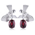 S925 silver natural garnet earrings A 2.5ct