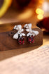 S925 silver natural garnet earrings A 2.5ct
