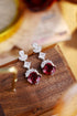 S925 silver natural garnet earrings A 6.64ct
