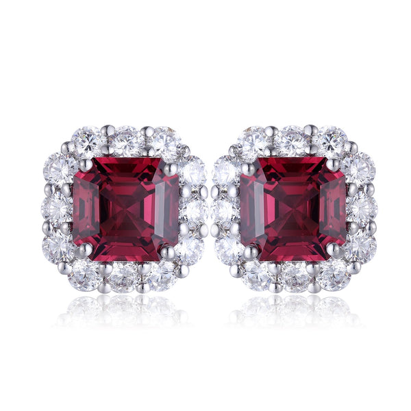 S925 silver natural garnet earrings W 4.17ct