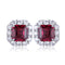 S925 silver natural garnet earrings W 4.17ct