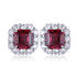 S925 silver natural garnet earrings W 4.17ct