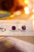 S925 silver natural garnet earrings W 4.17ct