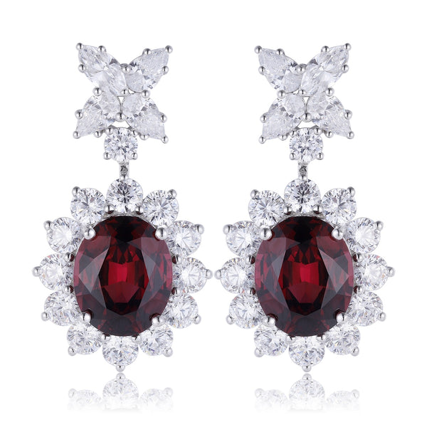 S925 silver natural garnet earrings W 9.3ct