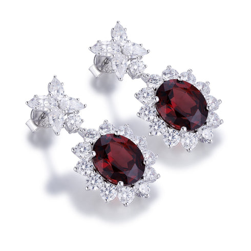 S925 silver natural garnet earrings W 9.3ct