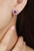 S925 silver natural garnet earrings W 2.77ct