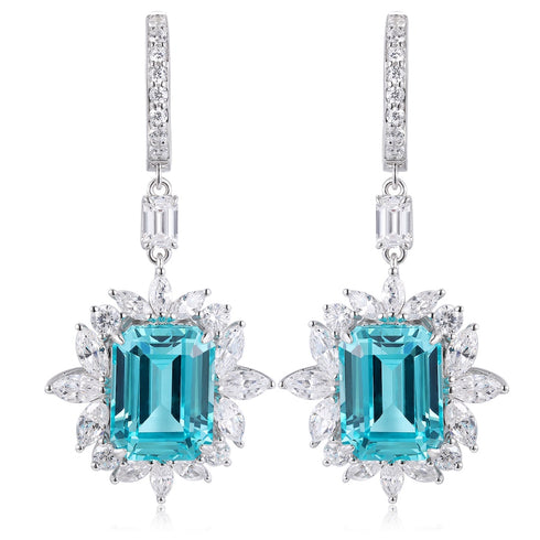 S925 silver cultured Paraiba earrings A 18.27ct