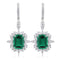 S925 Silver Cultured Emerald Earrings A 9.22ct