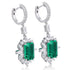 S925 Silver Cultured Emerald Earrings A 9.22ct