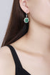 S925 Silver Cultured Emerald Earrings A 9.22ct