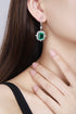 S925 Silver Cultured Emerald Earrings A 9.22ct